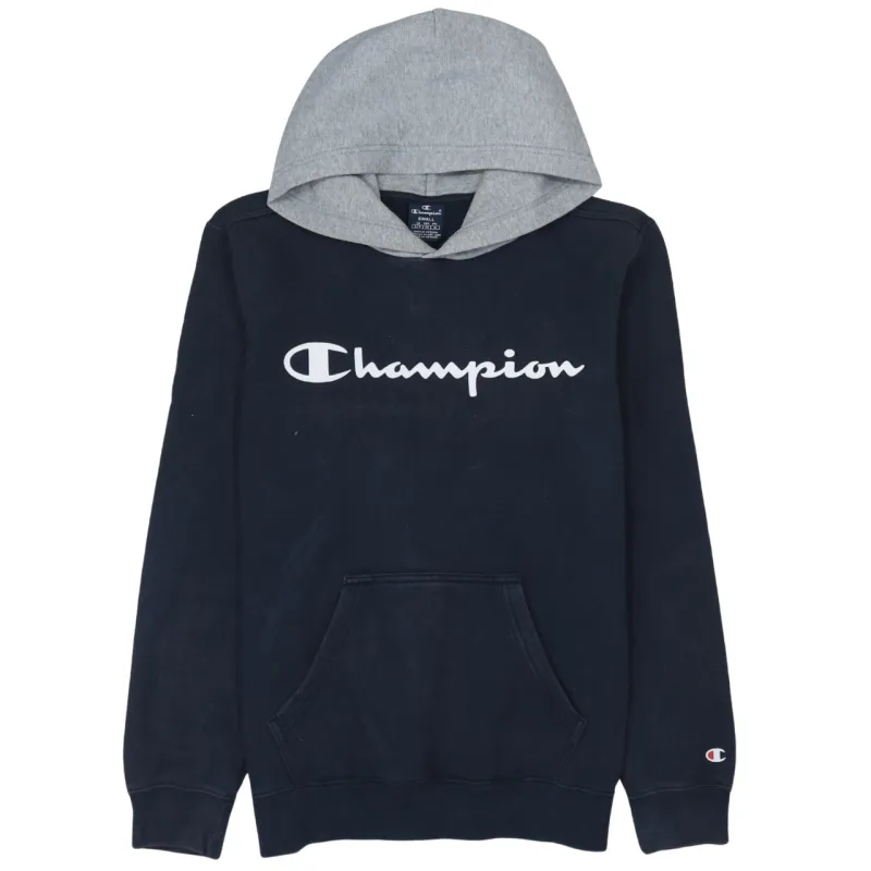 Champion 90's Spellout Pullover Hoodie Small Grey sold by Vintage Club