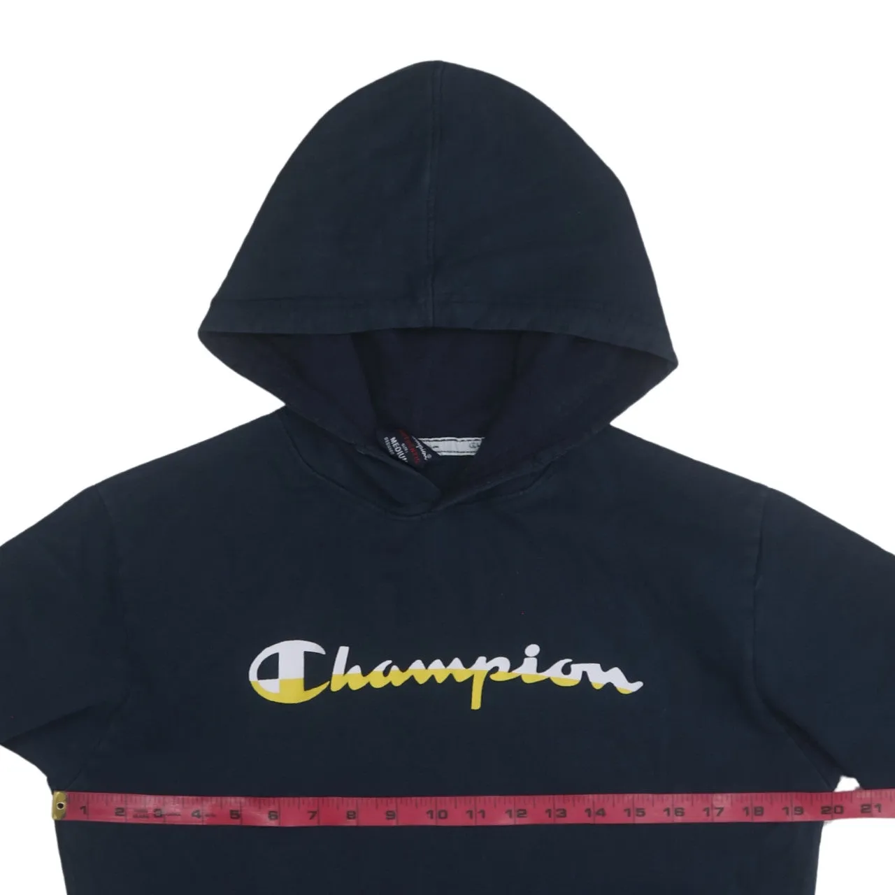 Champion 90's Spellout Pullover Hoodie Medium Navy Blue sold by Vintage Club product image thumbnail 5