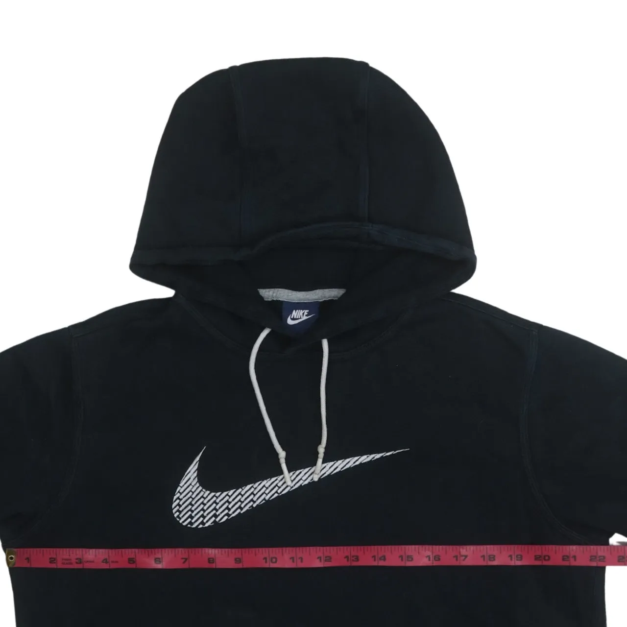 Nike 90's Center Middle Swoosh Pullover Hoodie Medium Black sold by Vintage Club product image thumbnail 5