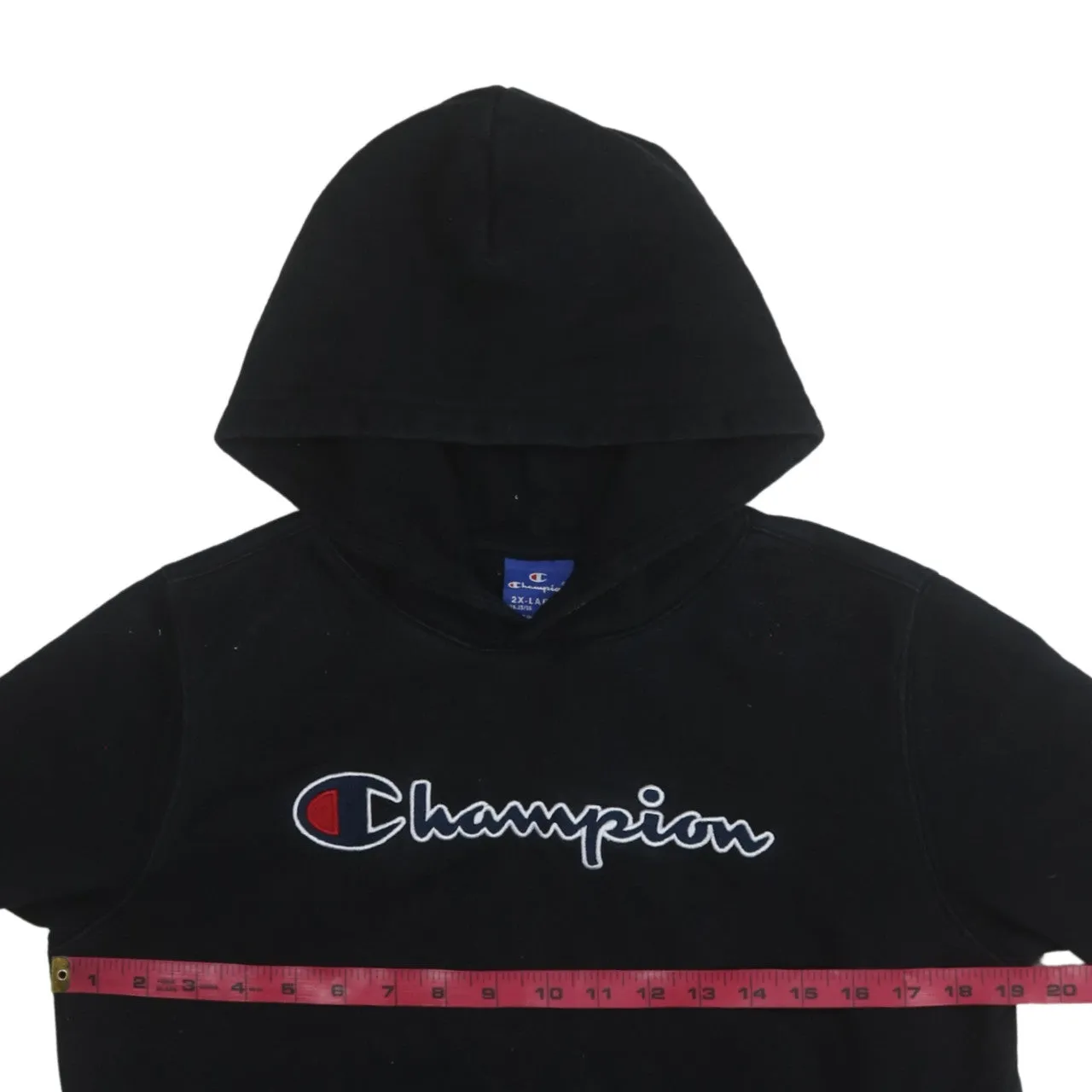 Champion 90's Spellout Pullover Hoodie XXLarge (2XL) Black sold by Vintage Club product image thumbnail 5