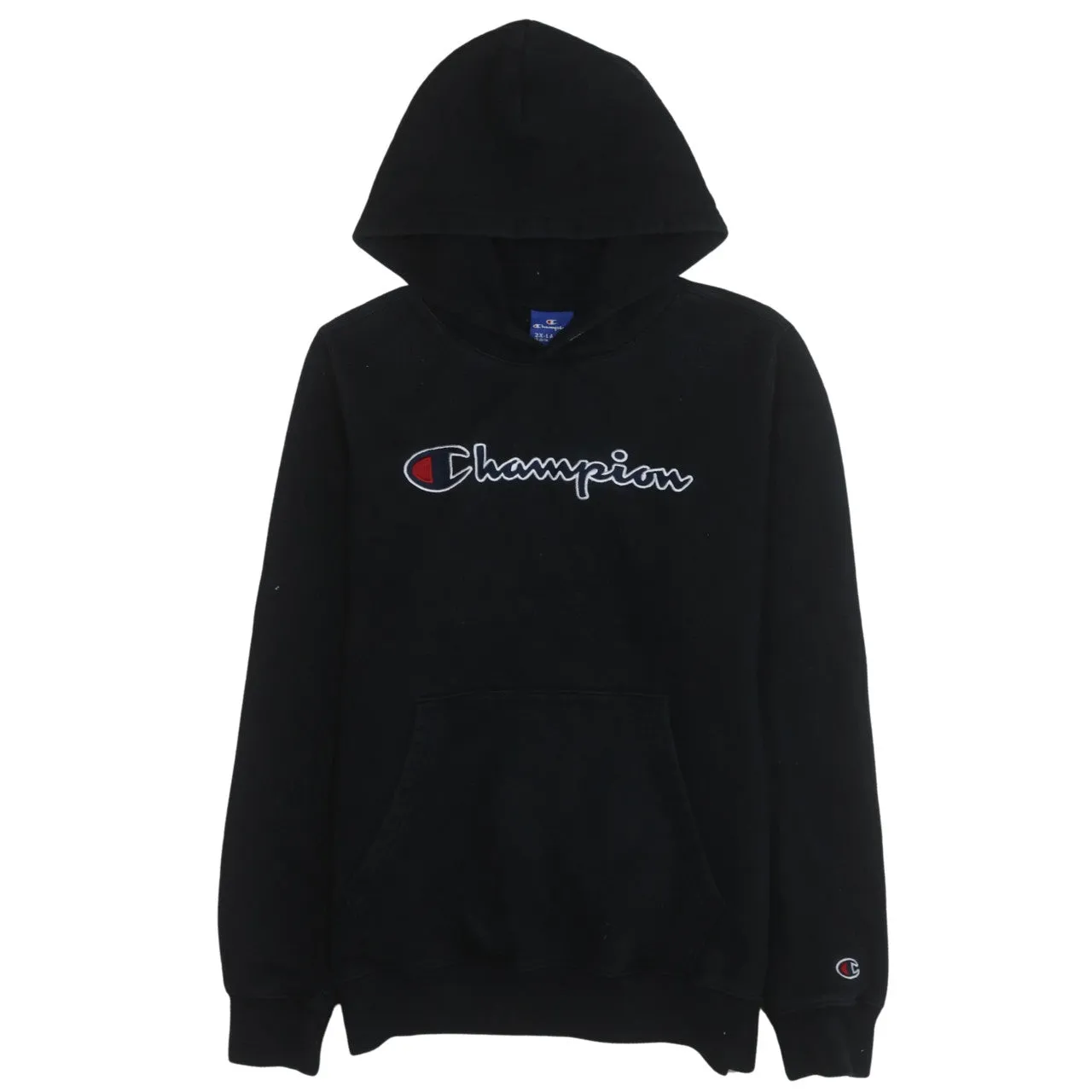 Champion 90's Spellout Pullover Hoodie XXLarge (2XL) Black sold by Vintage Club