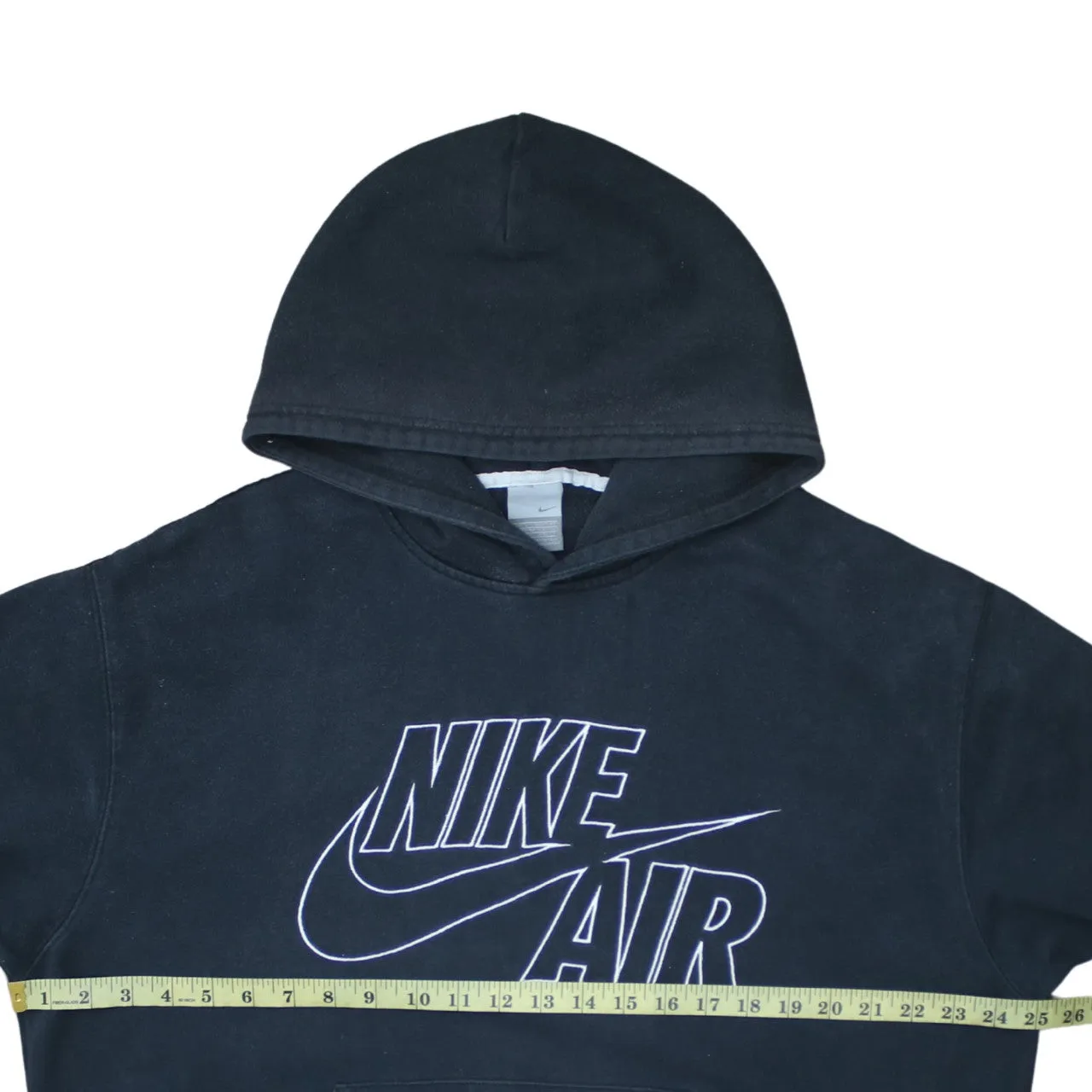 Nike 90's Center Middle Swoosh Pullover Hoodie Large Black sold by Vintage Club product image thumbnail 5