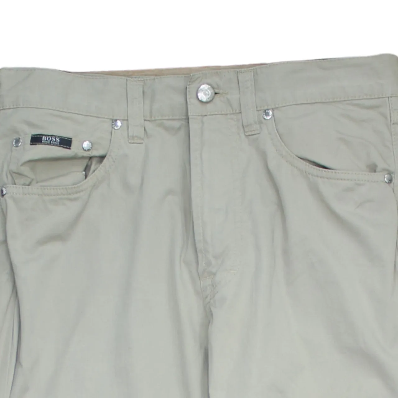 HUGO BOSS 90's Lightweight Straight Leg Baggy Trousers / Pants 31 Beige Cream sold by Vintage Club product image thumbnail 3