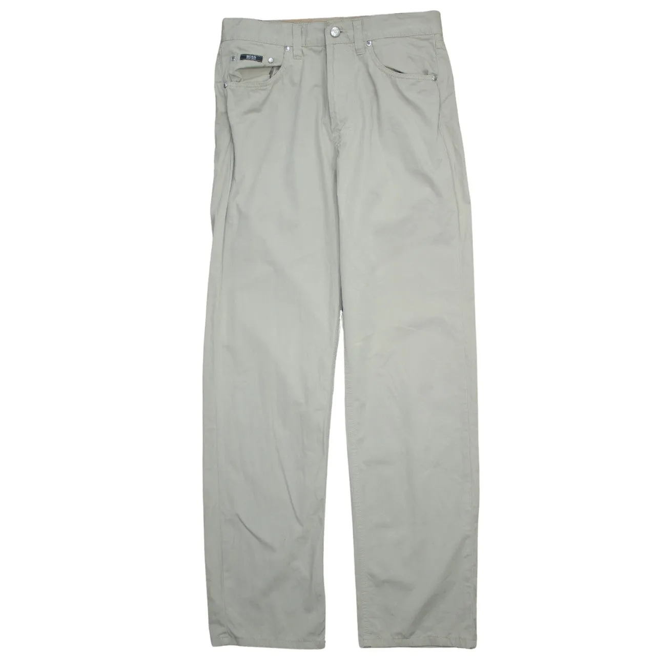 HUGO BOSS 90's Lightweight Straight Leg Baggy Trousers / Pants 31 Beige Cream sold by Vintage Club product image thumbnail 2