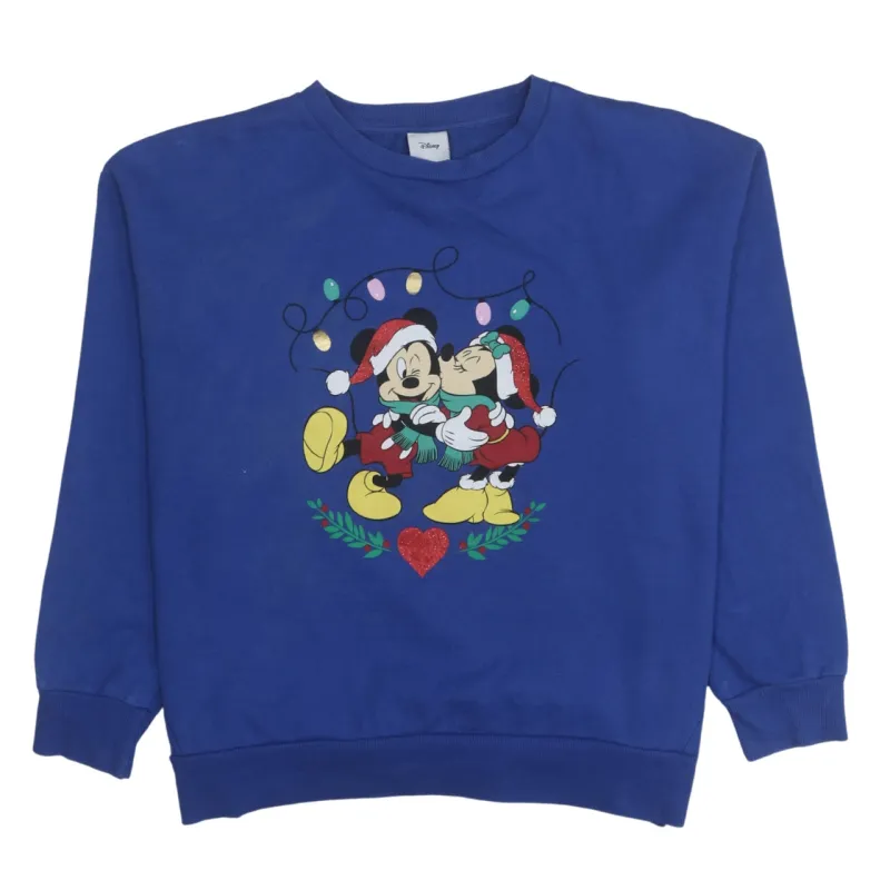 Disney 90's Mickey & Minnie Mouse Crew Neck Sweatshirt XXLarge  Blue sold by Vintage Club
