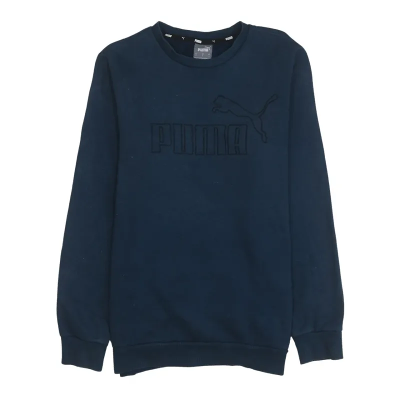Puma 90's Spellout Crew Neck Sweatshirt Small Navy Blue made by Puma