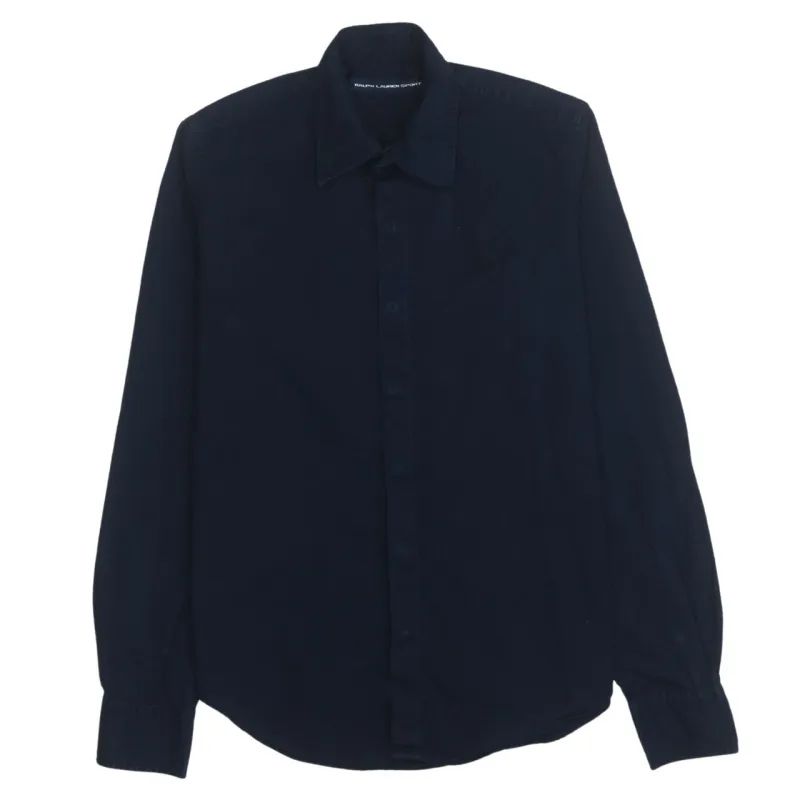 Polo Ralph Lauren 90's Long Sleeve Button Up Shirt Small  Navy Blue made by Polo by Ralph Lauren