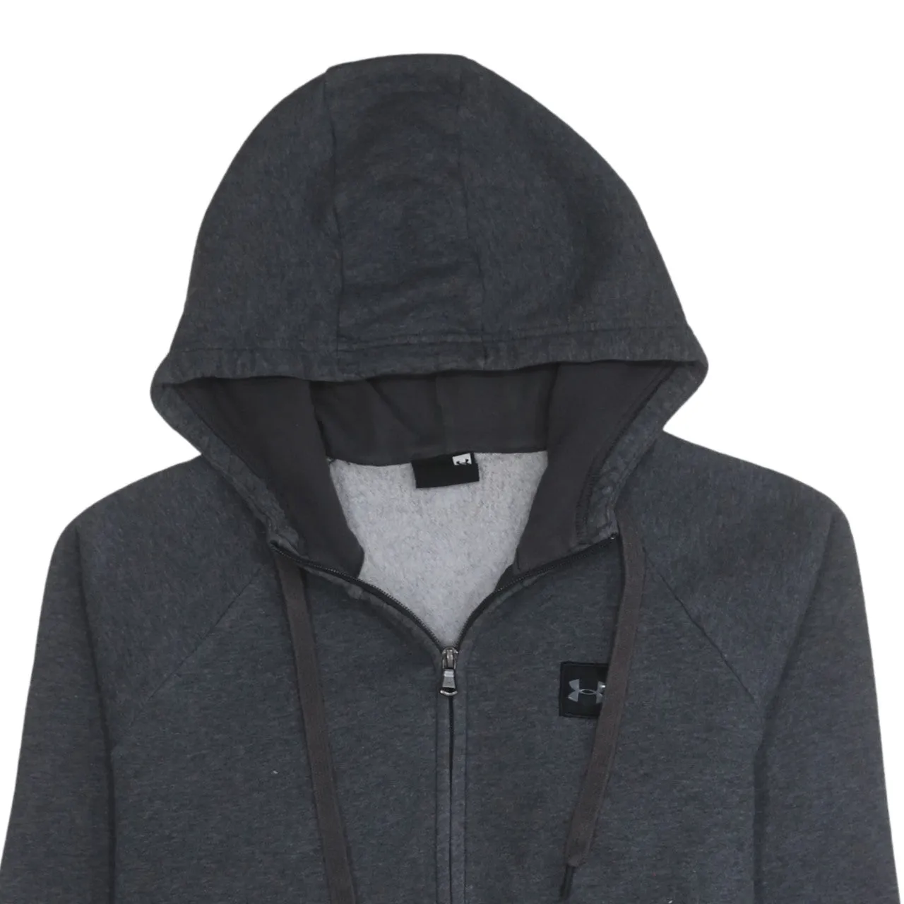 Under Armour 90's Drawstring Pockets Full Zip Up Hoodie Large Grey sold by Vintage Club product image thumbnail 3
