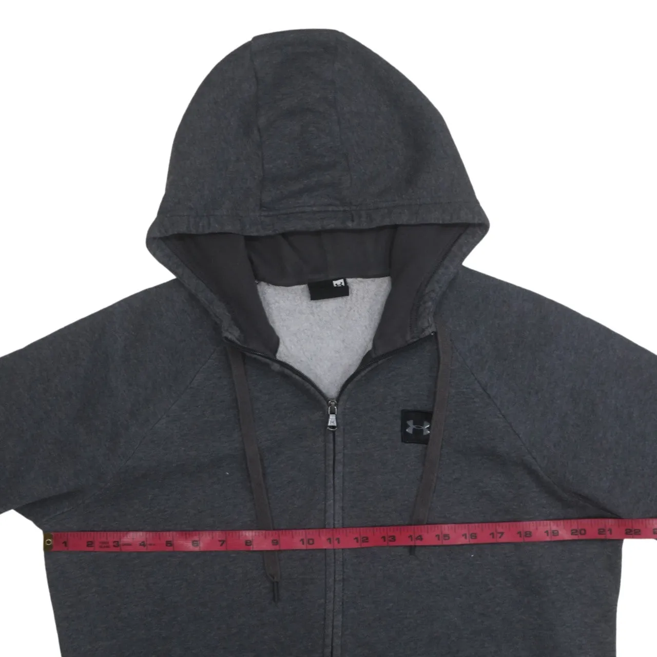 Under Armour 90's Drawstring Pockets Full Zip Up Hoodie Large Grey sold by Vintage Club product image thumbnail 5