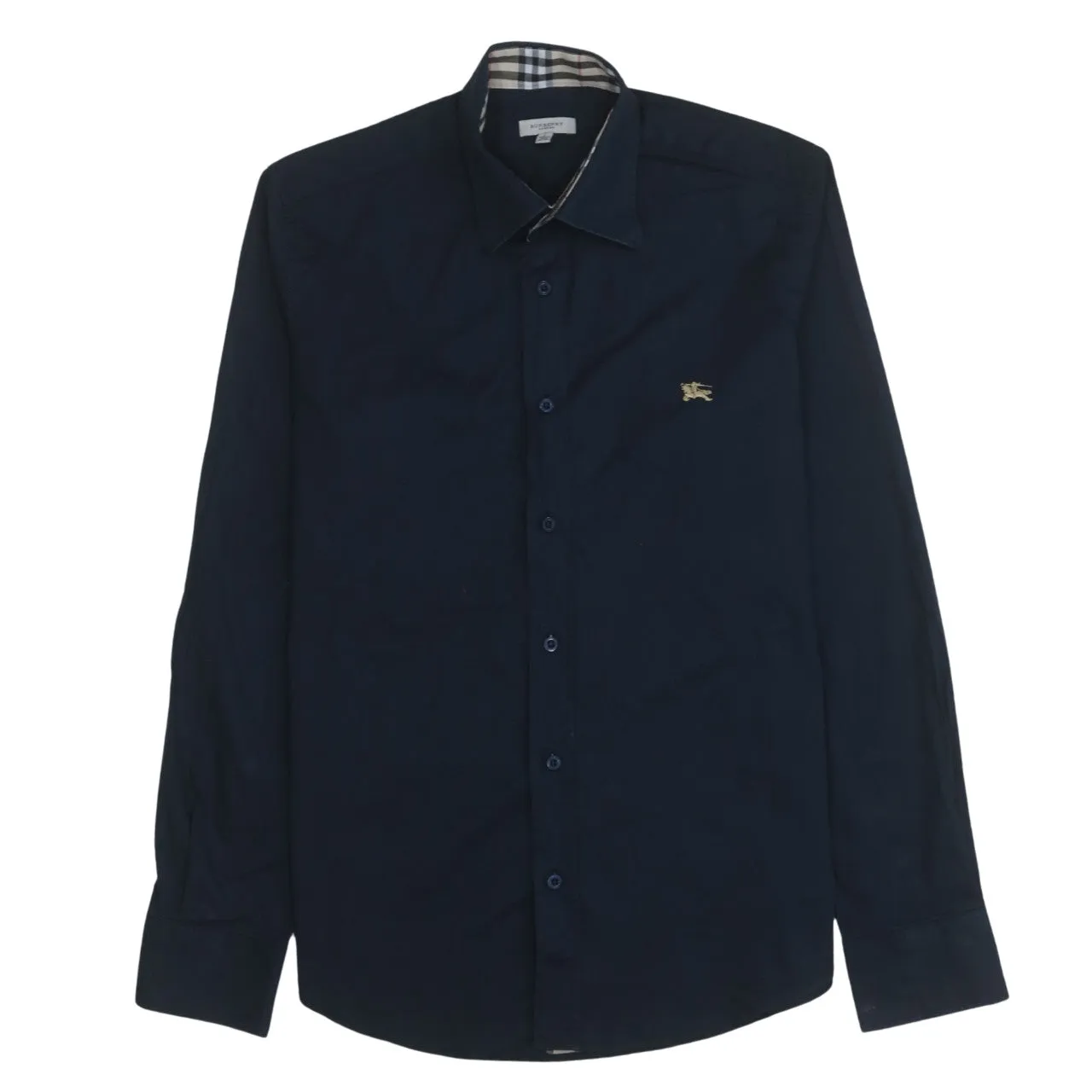 Burberry 90's Long Sleeve Button Up Shirt Large Navy Blue sold by Vintage Club