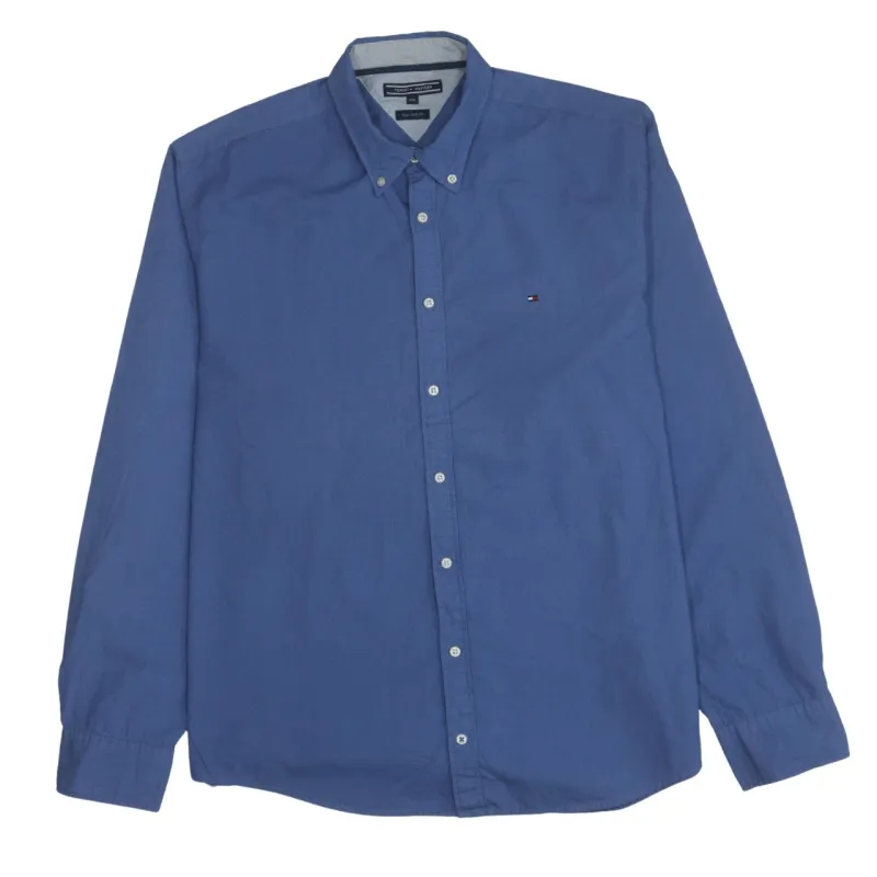 Tommy Hilfiger 90's Long Sleeve Button Up Shirt XXLarge (2XL) Blue made by Tommy Hilfiger