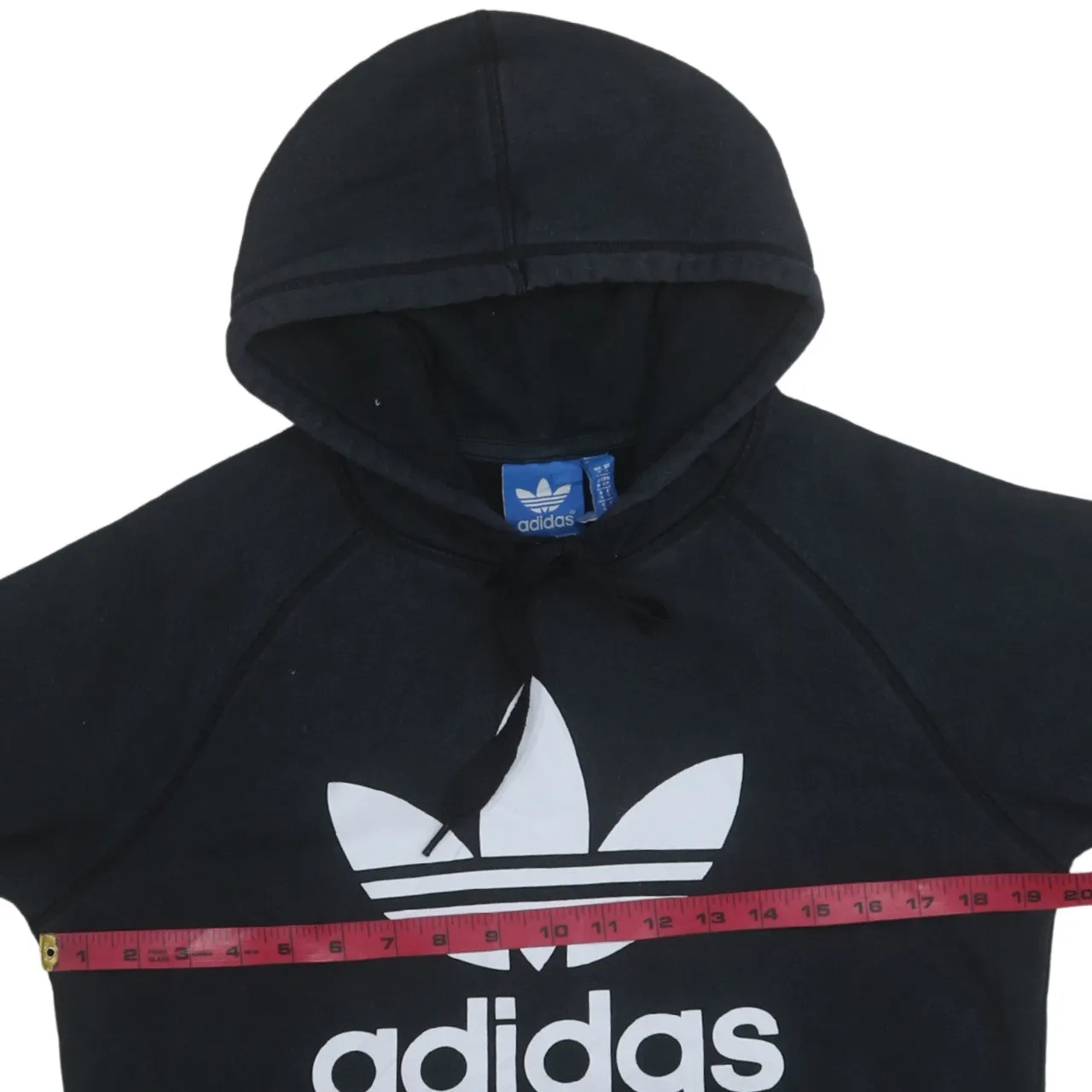 Adidas 90's Spellout Pullover Hoodie Small Black sold by Vintage Club product image thumbnail 5
