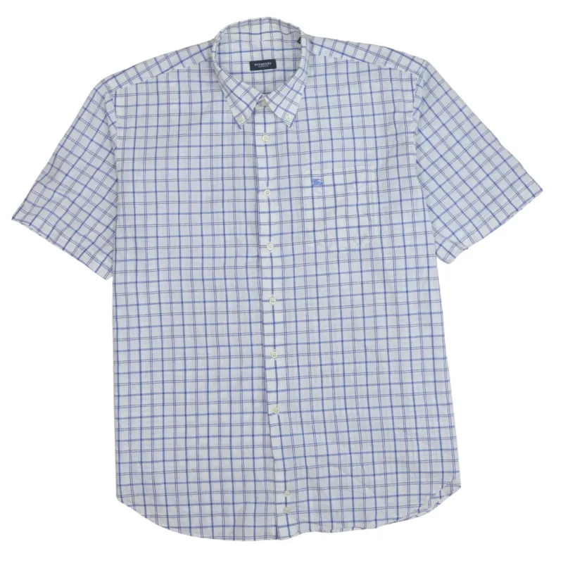 Burberry 90's Short Sleeves Button Up T Shirt XLarge  White sold by Vintage Club