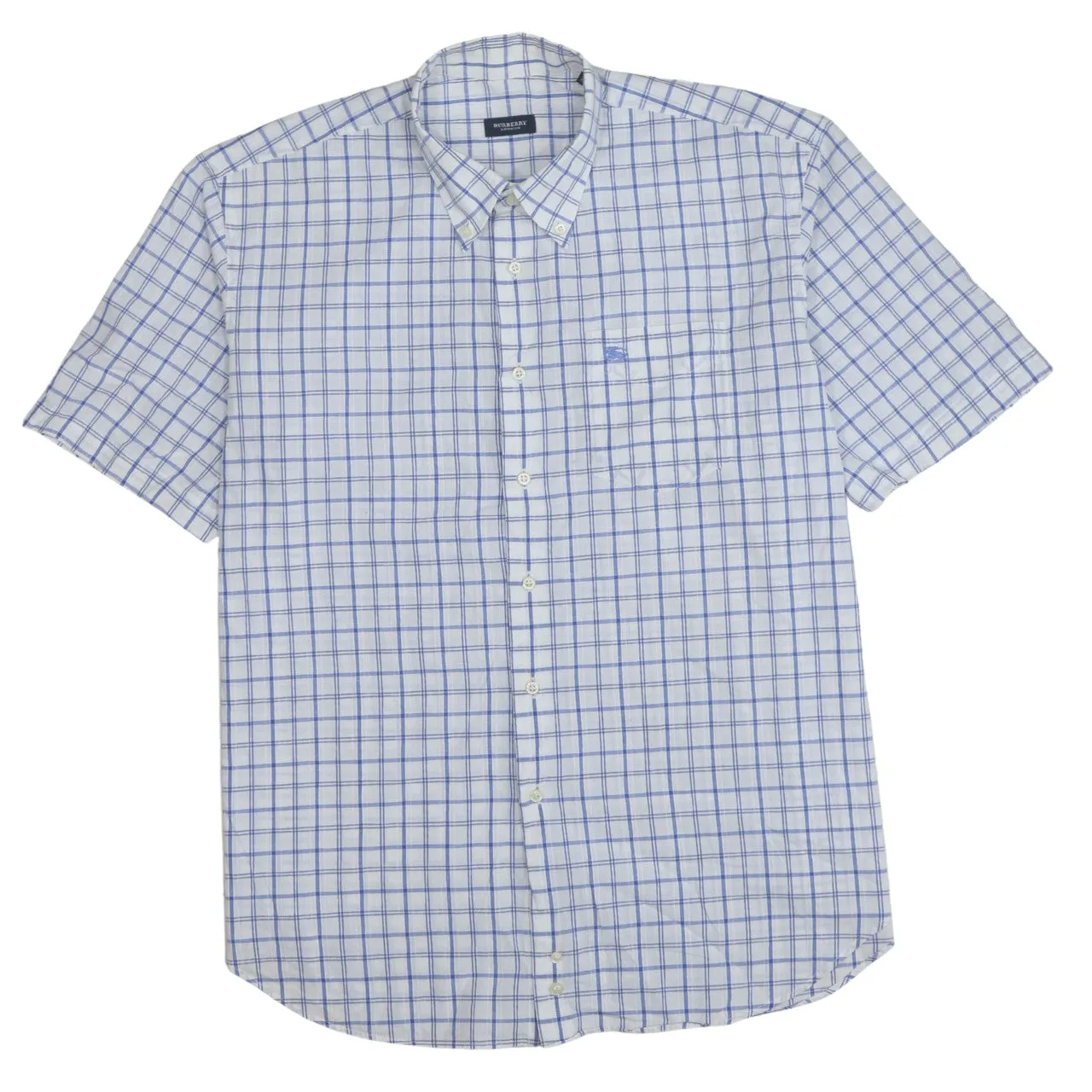 Burberry 90's Short Sleeves Button Up T Shirt XLarge White sold by Vintage Club