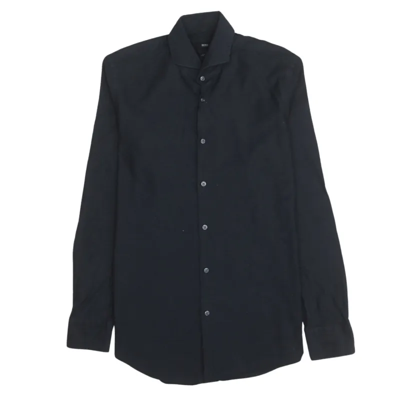 HUGO BOSS 90's Long Sleeve Button Up Shirt Small  Black made by Hugo Boss