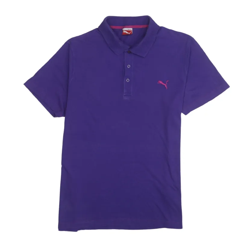 Puma 90's Short Sleeves Quarter Button Polo Shirt Large Purple sold by Vintage Club