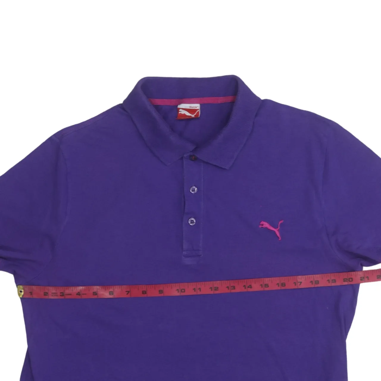 Puma 90's Short Sleeves Quarter Button Polo Shirt Large Purple sold by Vintage Club product image thumbnail 5