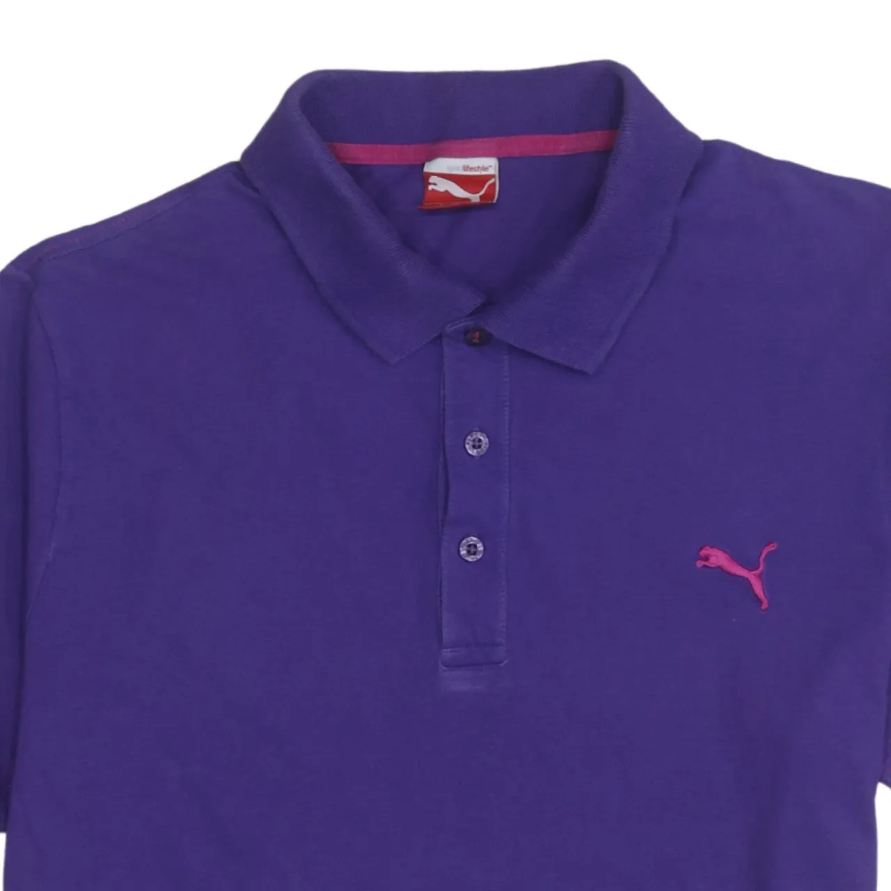 Puma 90's Short Sleeves Quarter Button Polo Shirt Large Purple sold by Vintage Club product image thumbnail 3
