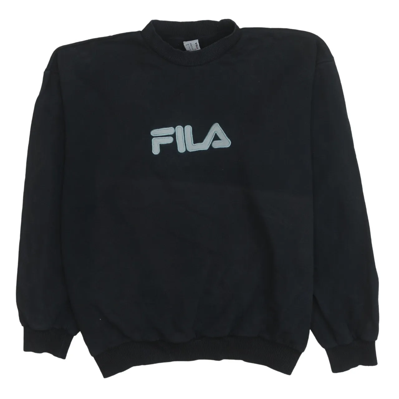 Fila 90's Spellout Crew Neck Sweatshirt XLarge Black sold by Vintage Club