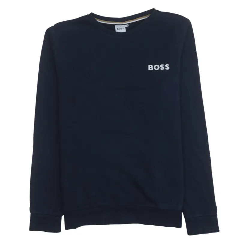 HUGO BOSS 90's Lightweight Crew Neck Sweatshirt Medium Navy Blue sold by Vintage Club