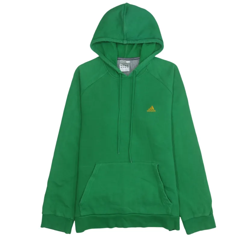 Adidas 90's Drawstring Pockets Pullover Hoodie Medium Green sold by Vintage Club