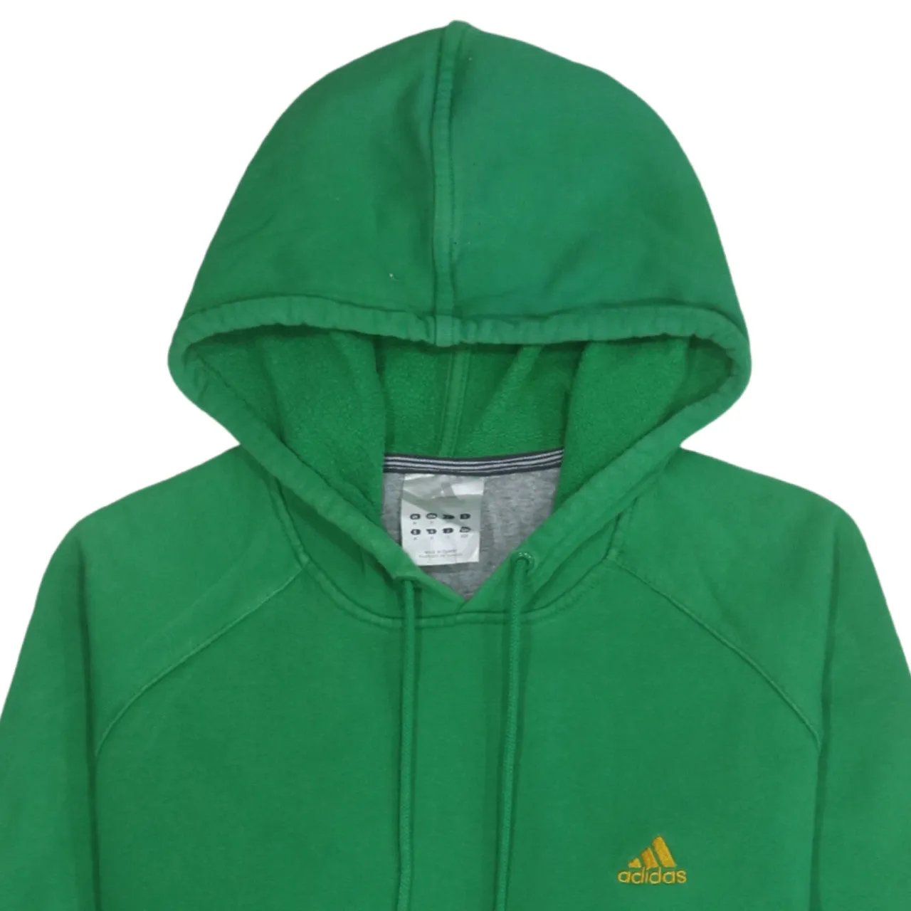 Adidas 90's Drawstring Pockets Pullover Hoodie Medium Green sold by Vintage Club product image thumbnail 3