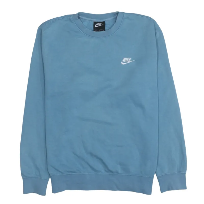 Nike 90's Swoosh Crew Neck Sweatshirt Small Blue sold by Vintage Club