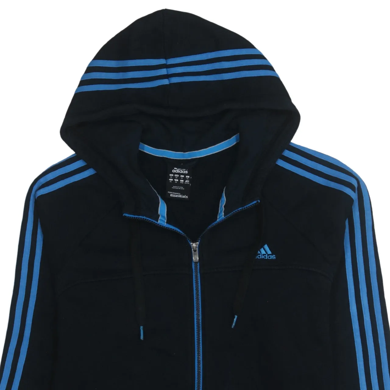 Adidas 90's Striped Sleeve Full Zip Up Hoodie XLarge Black sold by Vintage Club product image thumbnail 3