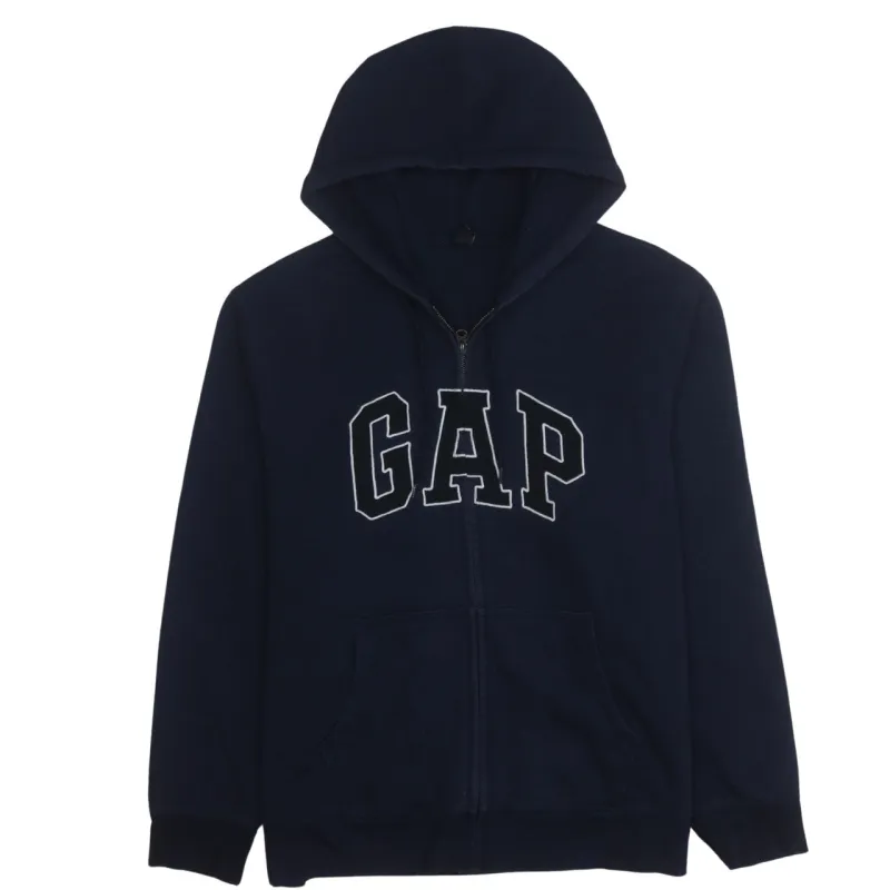Gap 90's Spellout Full Zip Up Hoodie XLarge Navy Blue made by GAP