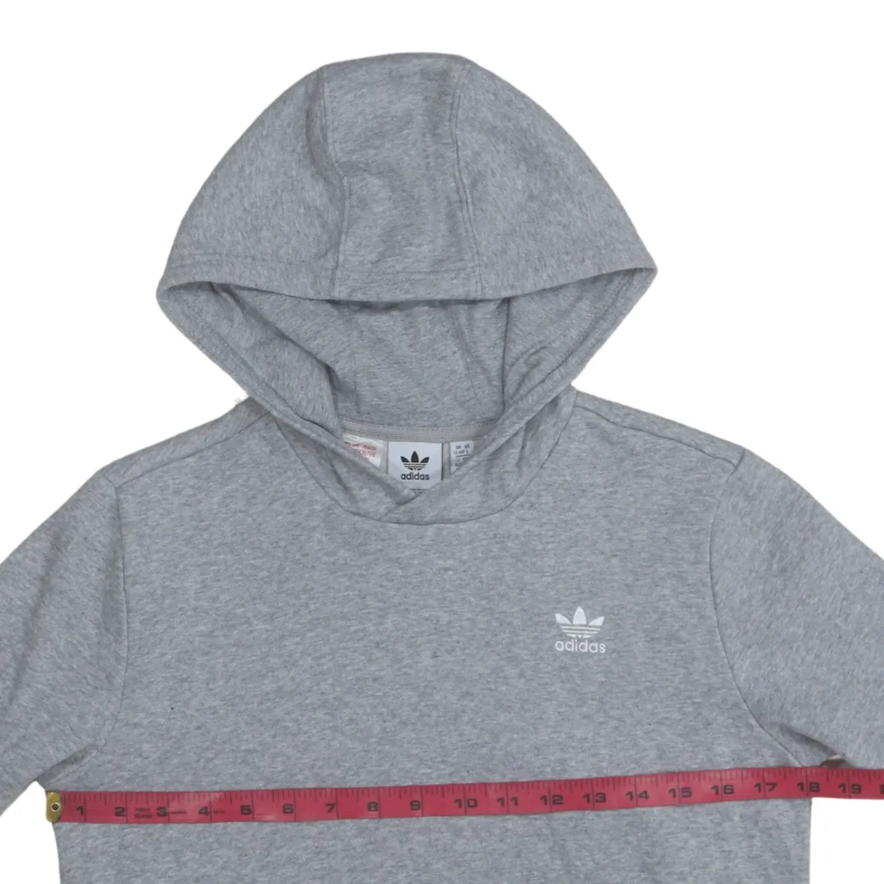 Adidas 90's Drawstring Pockets Pullover Hoodie Large Grey sold by Vintage Club product image thumbnail 5