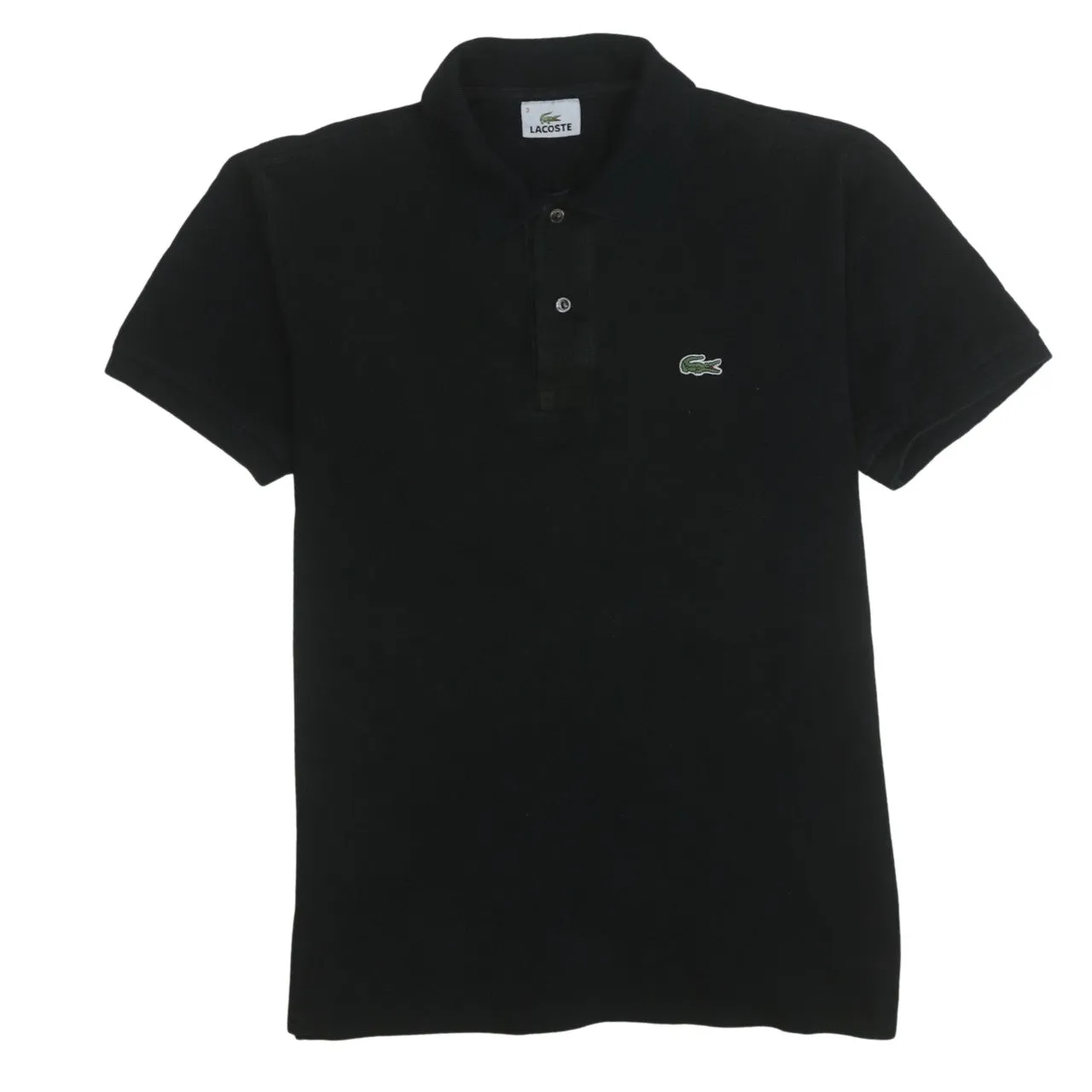 Lacoste 90's Short Sleeves Quarter Button Polo Shirt Small Black sold by Vintage Club