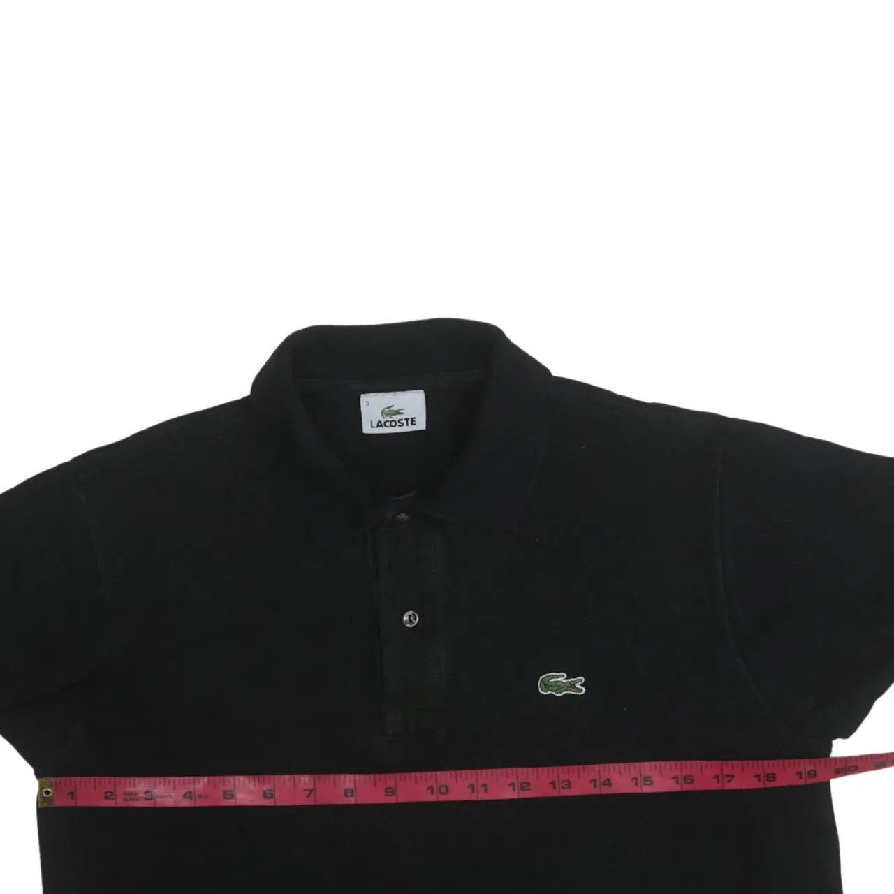 Lacoste 90's Short Sleeves Quarter Button Polo Shirt Small Black sold by Vintage Club product image thumbnail 5