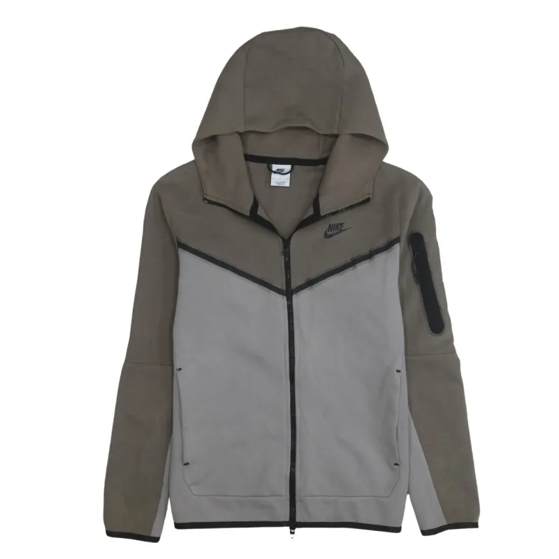 Nike 90's Swoosh Full Zip Up Hoodie Small Beige Cream made by Nike