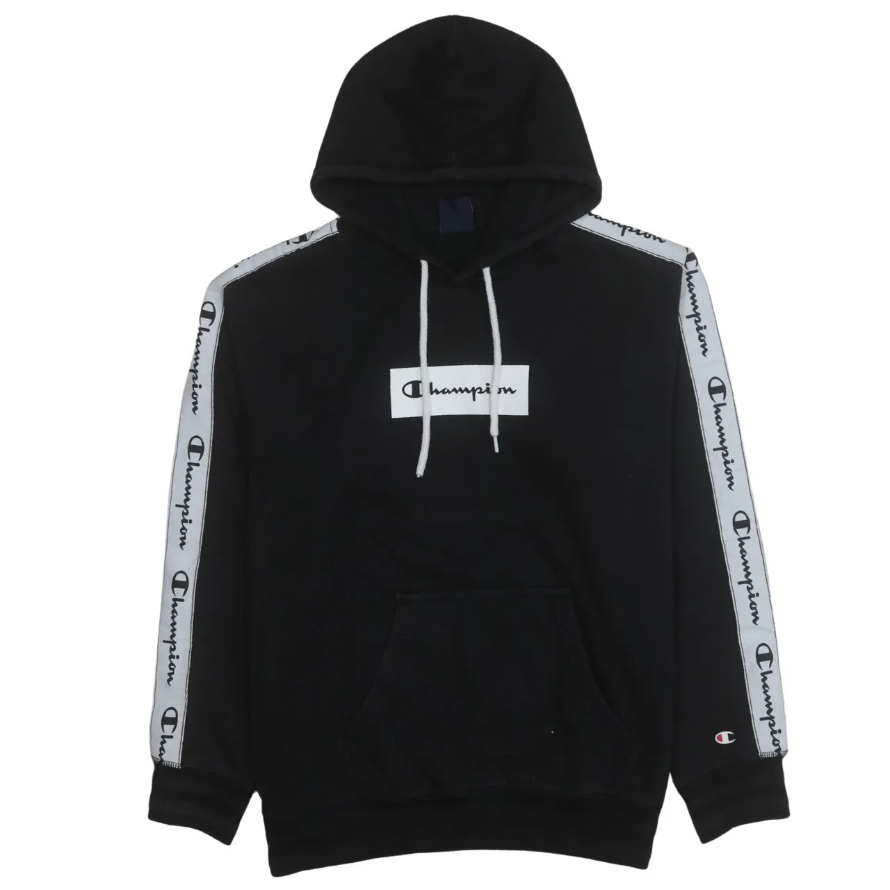 Champion 90's Drawstring Pockets Pullover Hoodie Small Black sold by Vintage Club