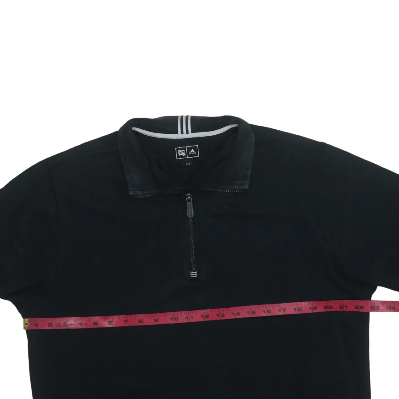 Adidas 90's Lightweight Quarter Zip Sweatshirt Large Black sold by Vintage Club product image thumbnail 5
