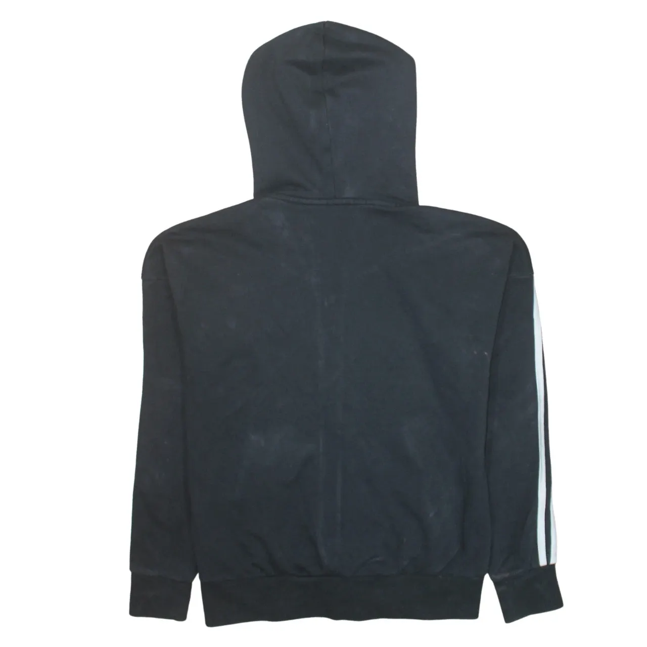 Adidas 90's Striped Sleeve Full Zip Up Hoodie Small Black sold by Vintage Club product image thumbnail 2