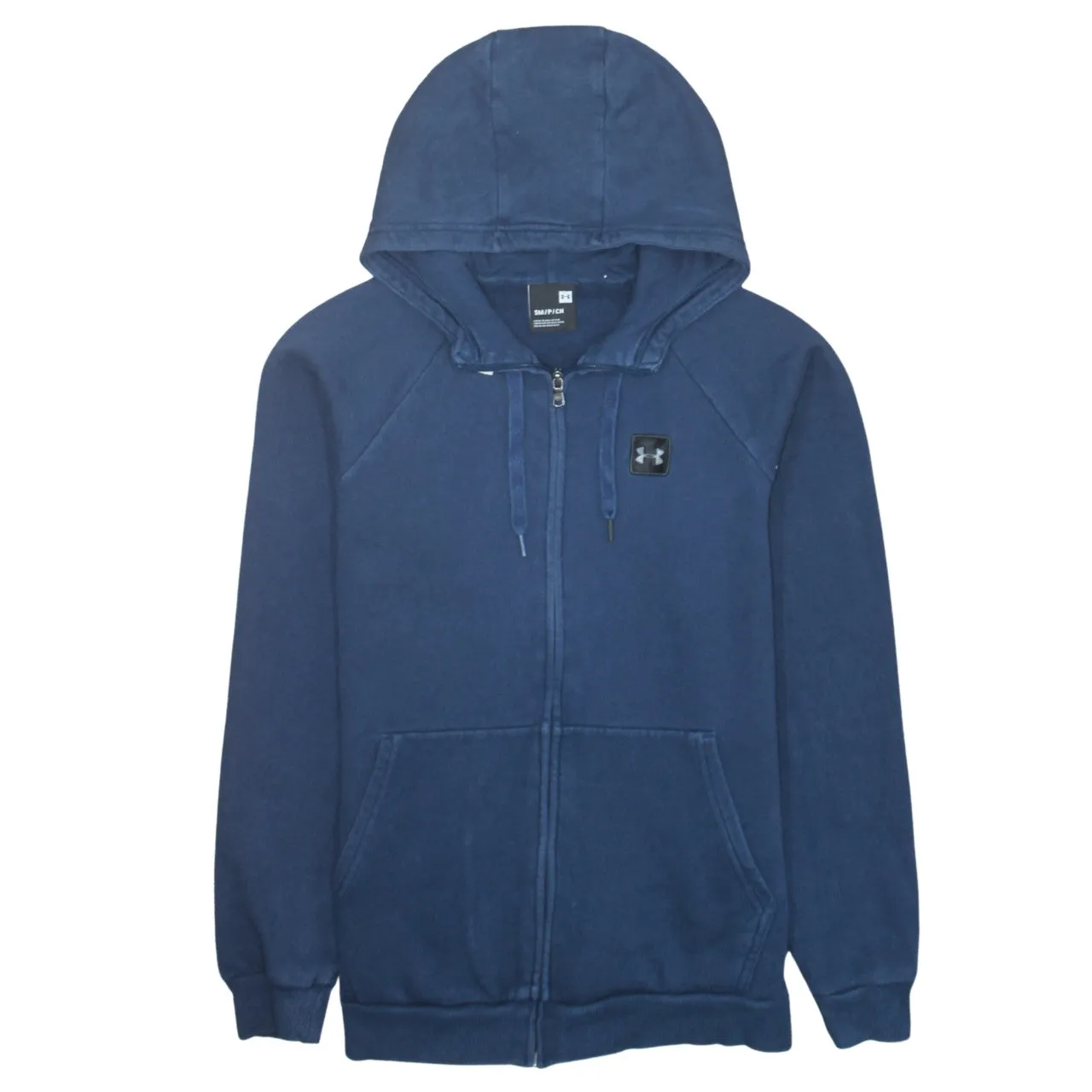 Under Armour 90's Drawstring Pockets Full Zip Up Hoodie Small Navy Blue sold by Vintage Club
