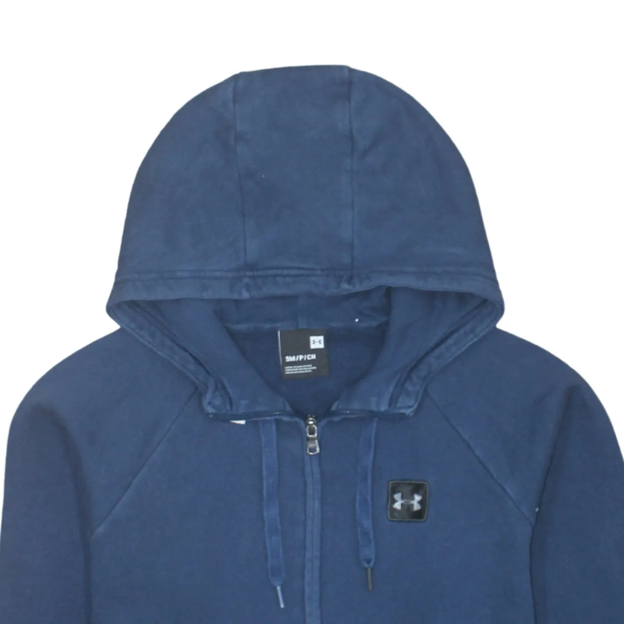 Under Armour 90's Drawstring Pockets Full Zip Up Hoodie Small Navy Blue sold by Vintage Club product image thumbnail 3