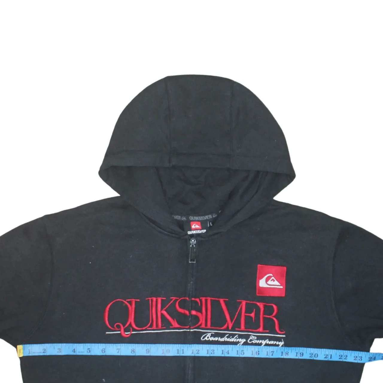 QuikSilver 90's Spellout Full Zip Up Hoodie Large Black sold by Vintage Club product image thumbnail 5