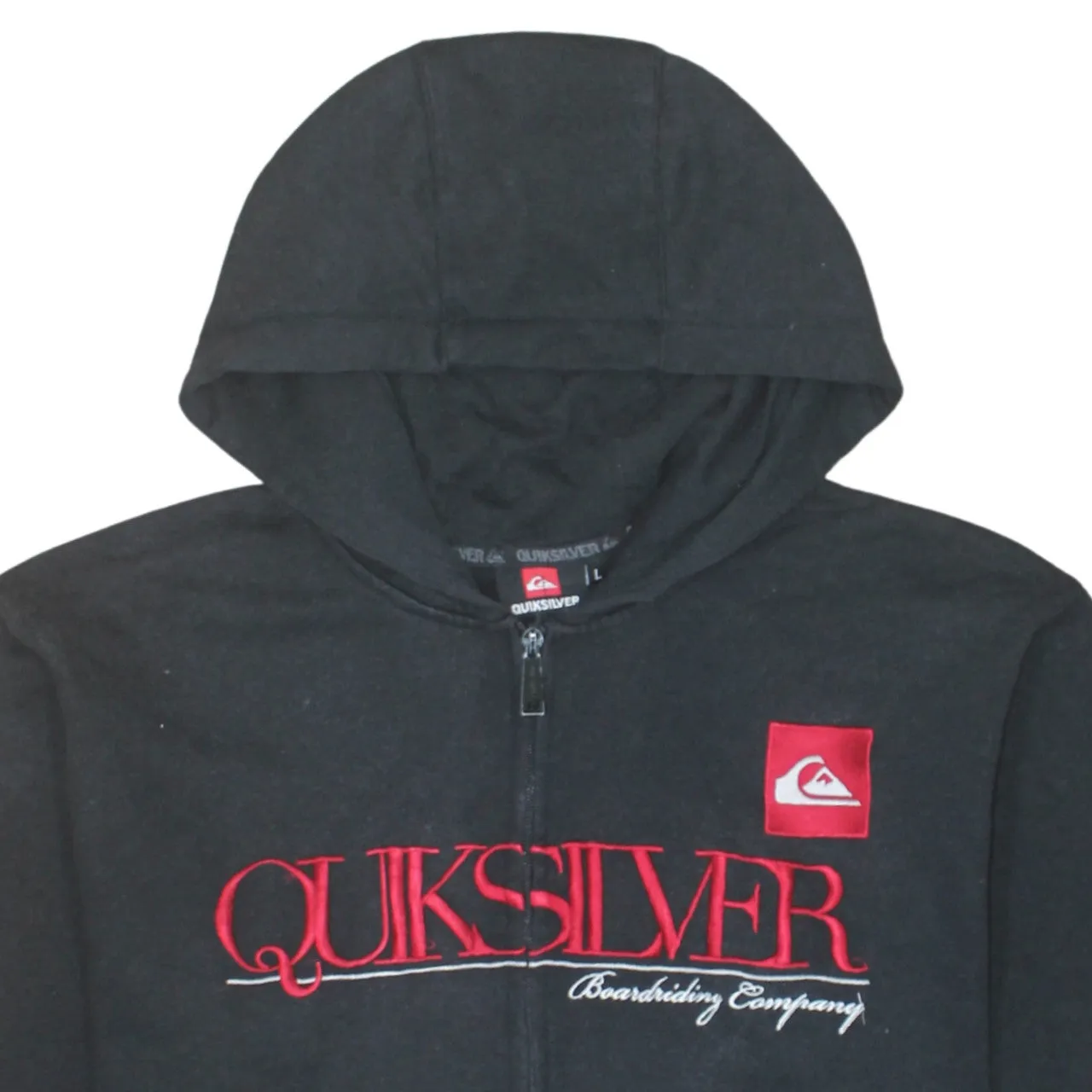 QuikSilver 90's Spellout Full Zip Up Hoodie Large Black sold by Vintage Club product image thumbnail 3