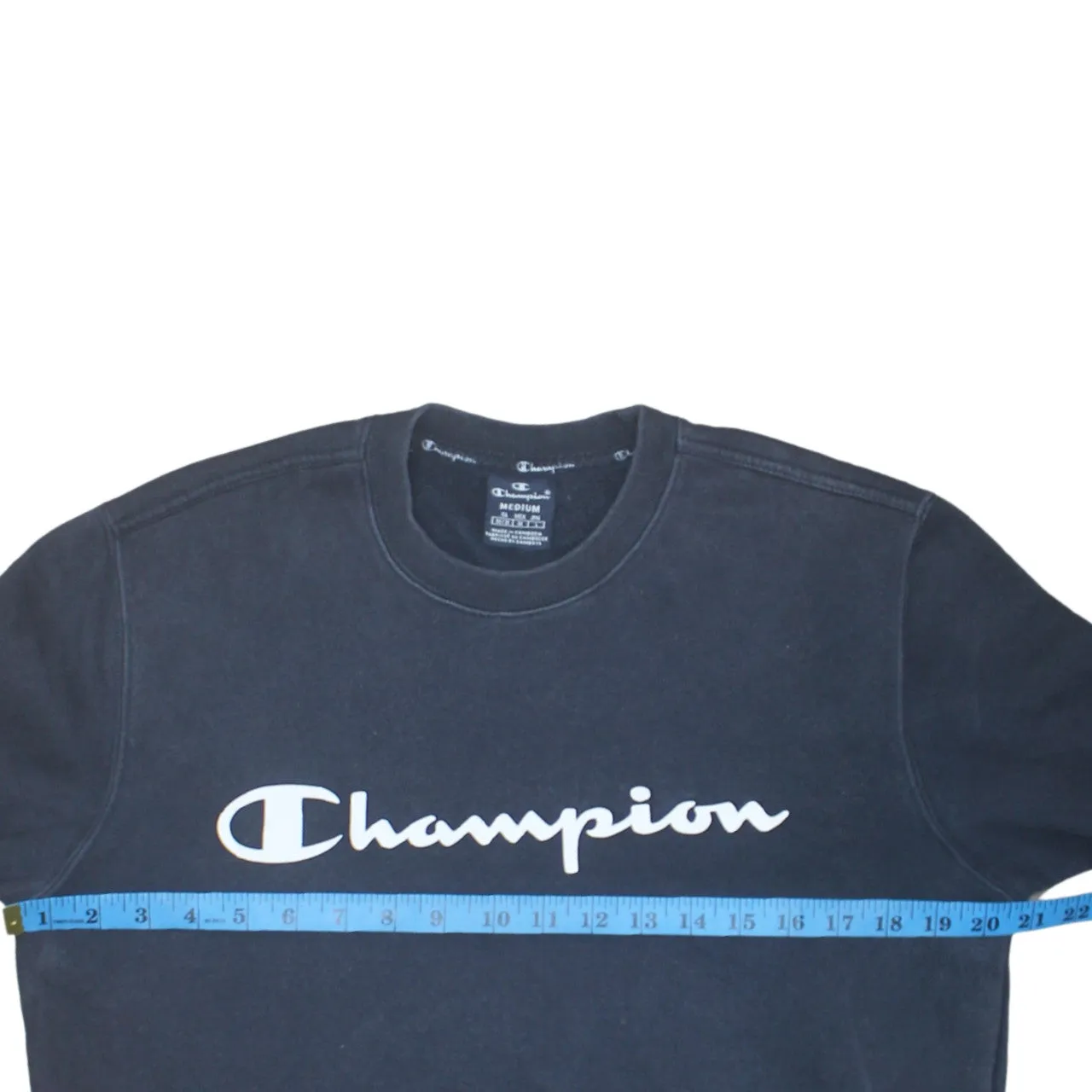 Champion 90's Spellout Crew Neck Sweatshirt Medium Navy Blue sold by Vintage Club product image thumbnail 5