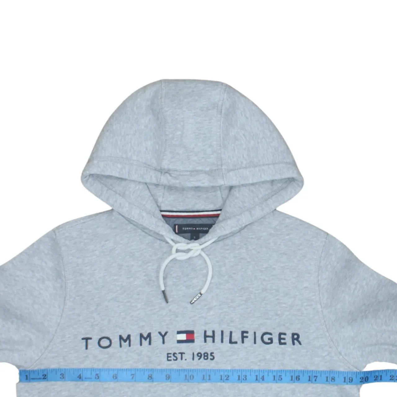 Tommy Hilfiger 90's Swoosh Pullover Hoodie Small Grey sold by Vintage Club product image thumbnail 5