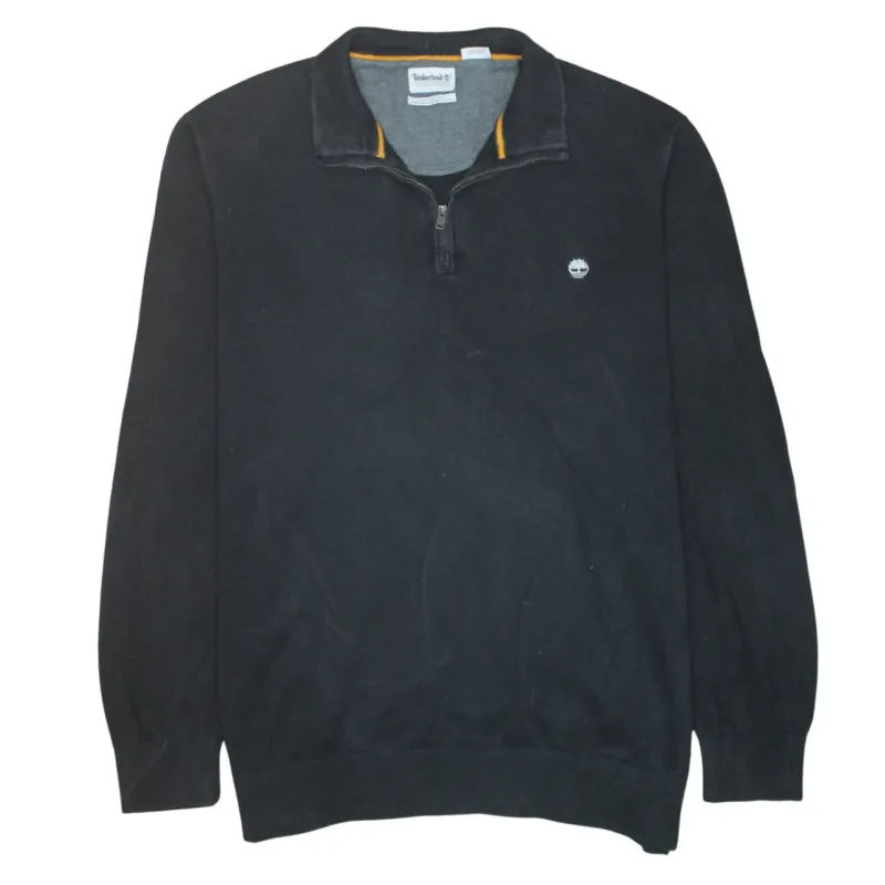 Timberland 90's Lightweight Quarter Zip Sweatshirt XXXLarge (3XL) Black made by Timberland