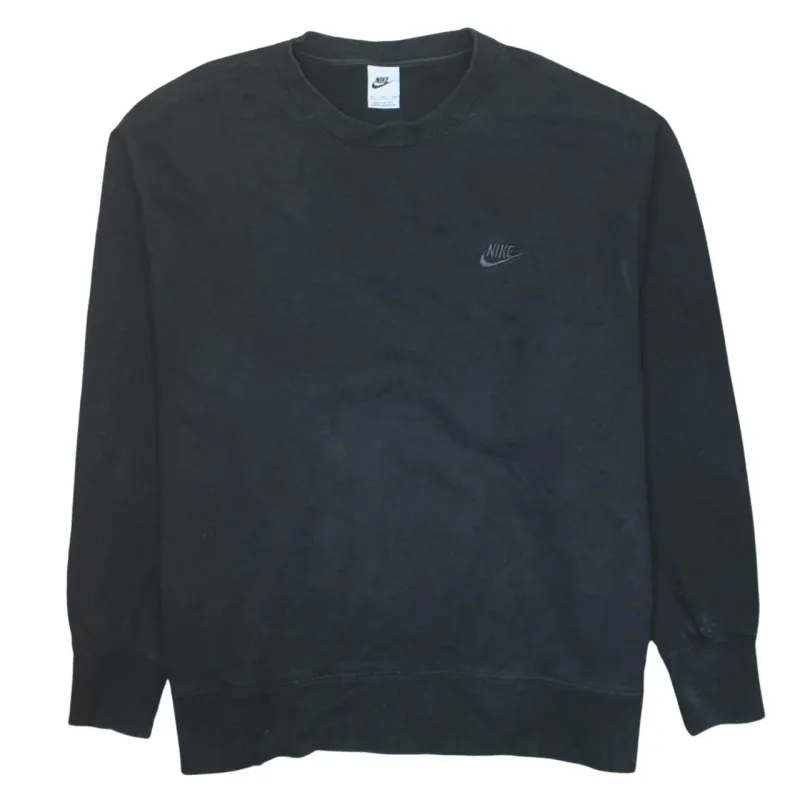 Nike 90's Swoosh Crew Neck Sweatshirt XXXLarge (3XL) Black made by Nike