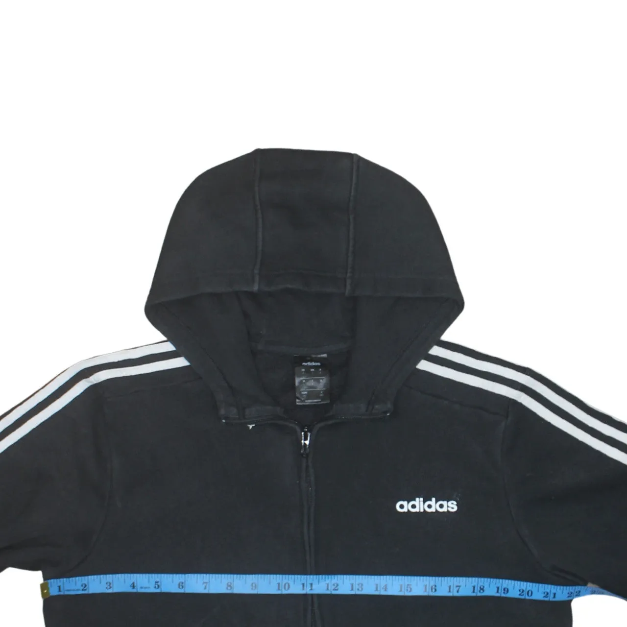 Adidas 90's Striped Sleeve Full Zip Up Hoodie Large Black sold by Vintage Club product image thumbnail 5