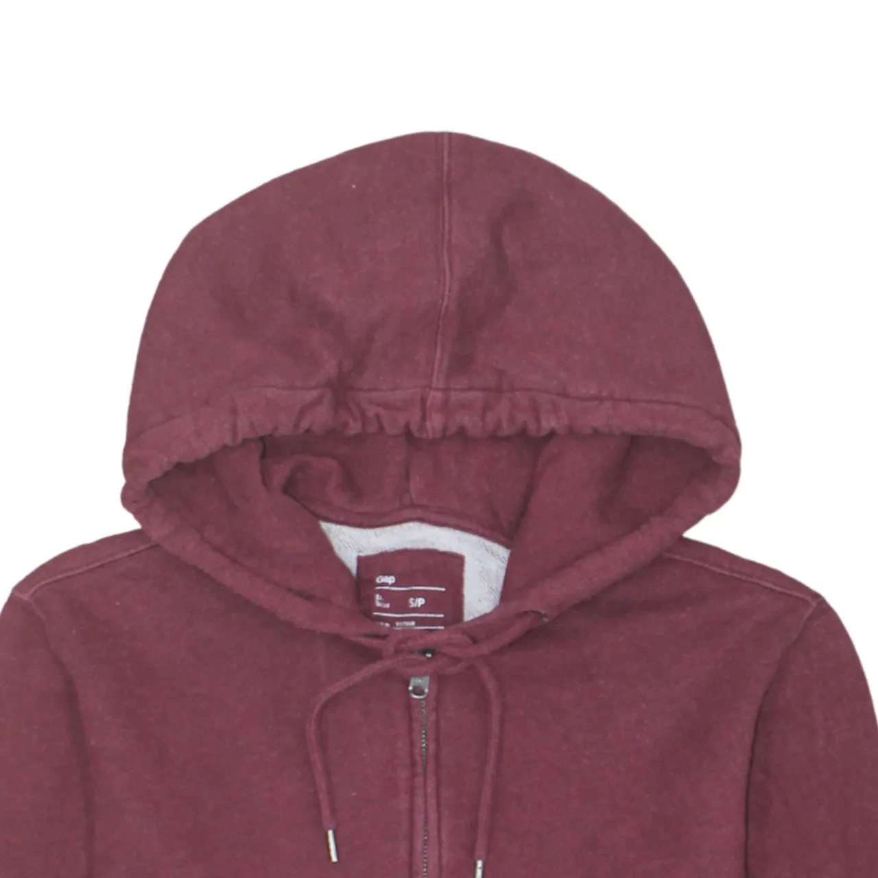 Gap 90's Plain Full Zip Up Hoodie Small Burgundy Red sold by Vintage Club product image thumbnail 3