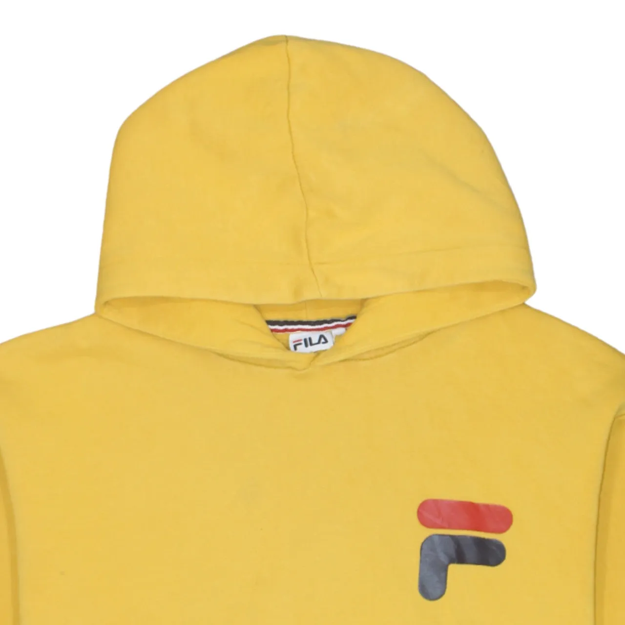 Fila 90's Drawstring Pockets Pullover Hoodie XLarge Yellow sold by Vintage Club product image thumbnail 3