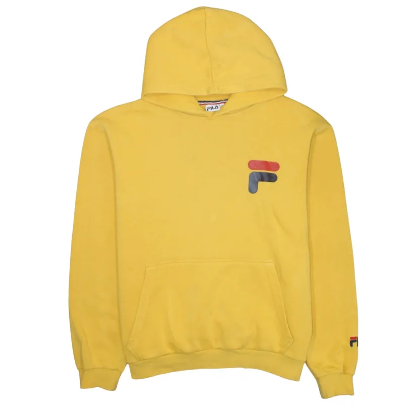 Fila 90's Drawstring Pockets Pullover Hoodie XLarge Yellow sold by Vintage Club