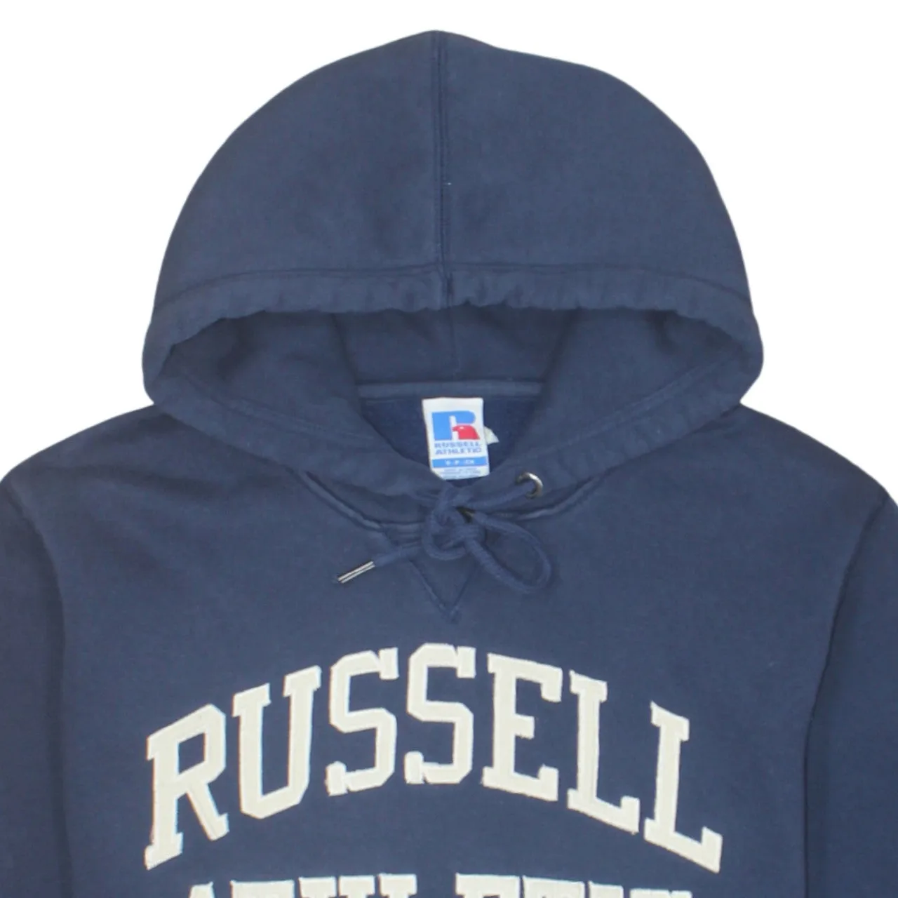 Russell Athletic 90's Spellout Pullover Hoodie Small Navy Blue sold by Vintage Club product image thumbnail 3
