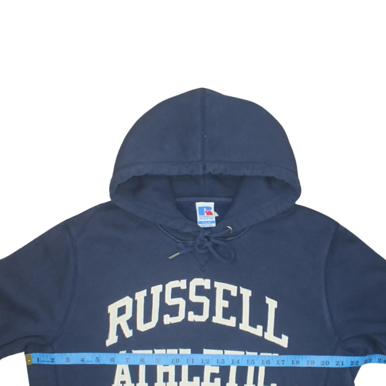 Russell Athletic 90's Spellout Pullover Hoodie Small Navy Blue sold by Vintage Club product image thumbnail 5